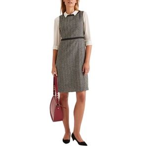 Boden Charcoal and Ivory Long Sleeve Dress